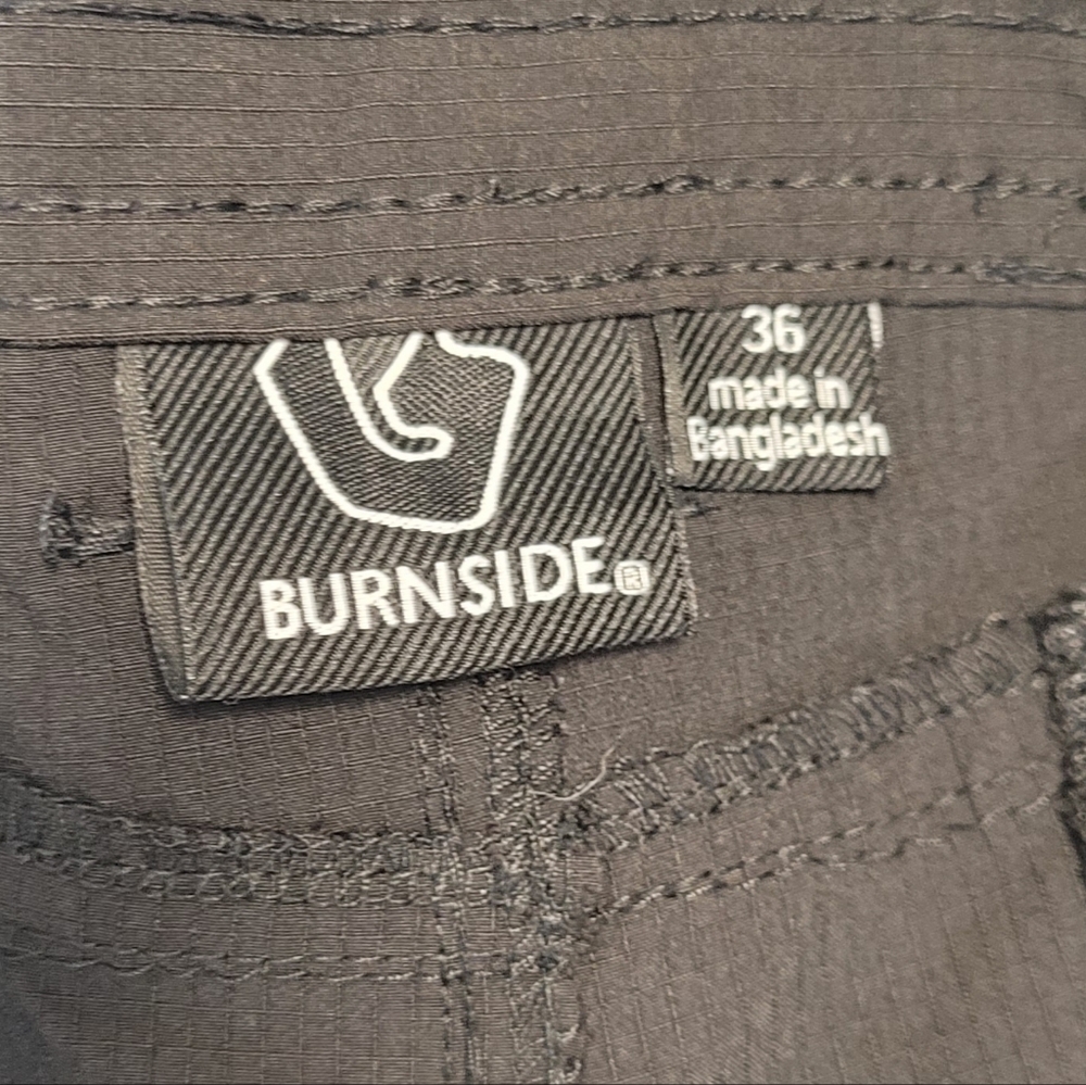 Burnside Black Men's Activewear Pockets Casual Belt Loop Shorts Size 36 - Picture 9 of 16